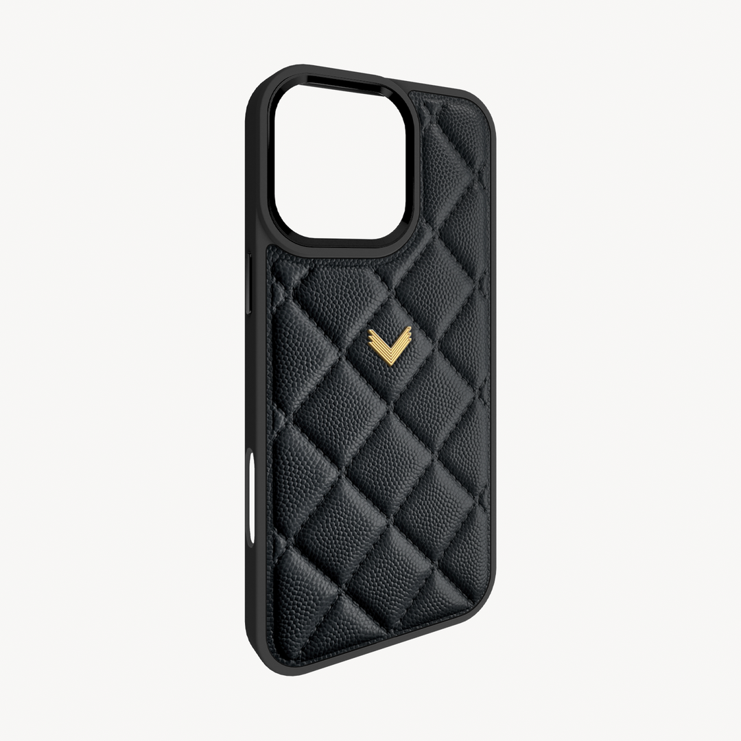 Husa Telefon iPhone 16 Pro Max, Piele Vitel, Textura Caviar