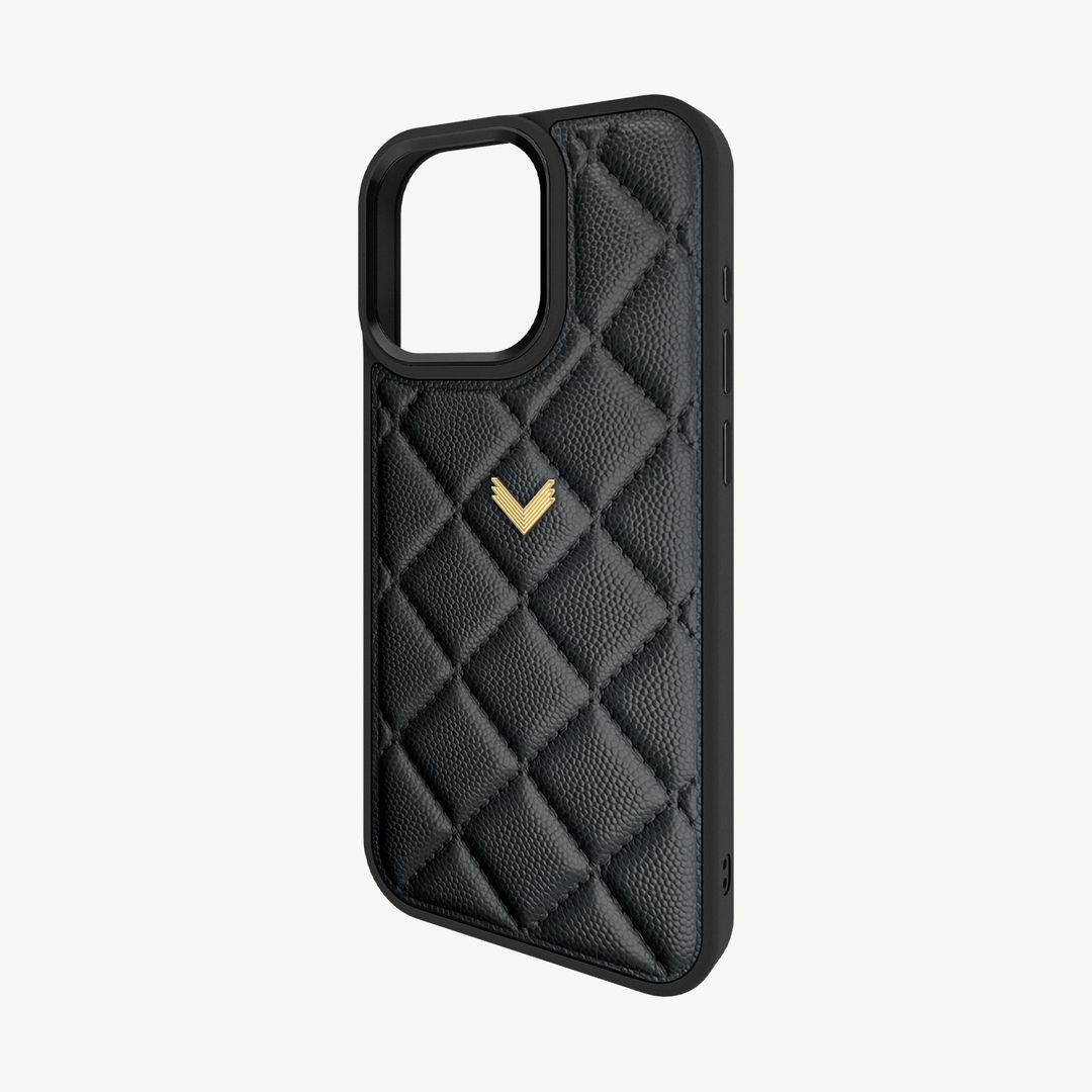 Husa Telefon iPhone 16 Pro, Piele Vitel, Textura Caviar