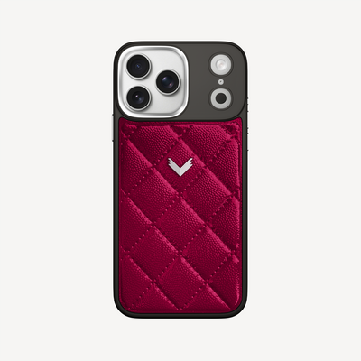 Husa Telefon iPhone 18 Pro Max, Piele Vitel, Textura Caviar