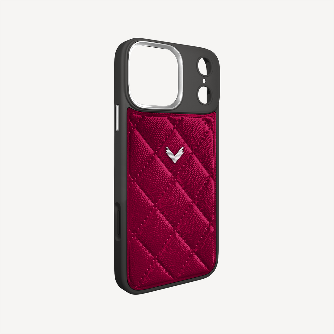 Husa Telefon iPhone 18 Pro, Piele Vitel, Textura Caviar