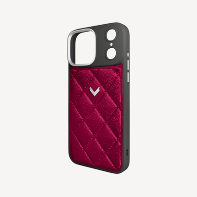 Husa Telefon iPhone 18 Pro Max, Piele Vitel, Textura Caviar