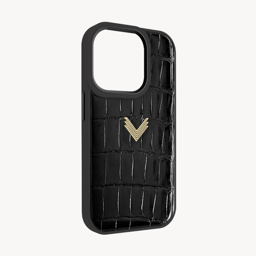 Husa Telefon iPhone 14 Pro, Piele Crocodil, VLogo Antique