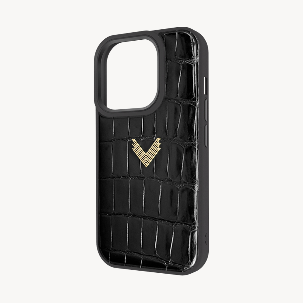 Husa Telefon iPhone 14 Pro, Piele Crocodil, VLogo Antique