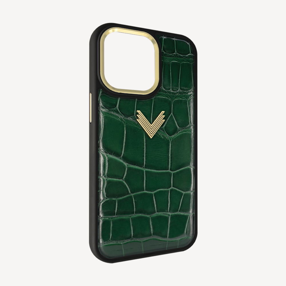 Husa Telefon iPhone 14 Pro, Piele Crocodil, VLogo Antique