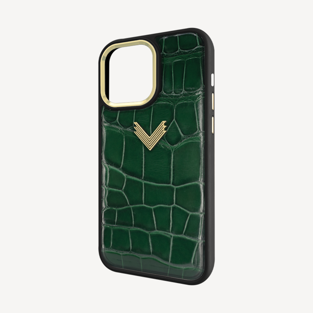 Husa Telefon iPhone 14 Pro, Piele Crocodil, VLogo Antique