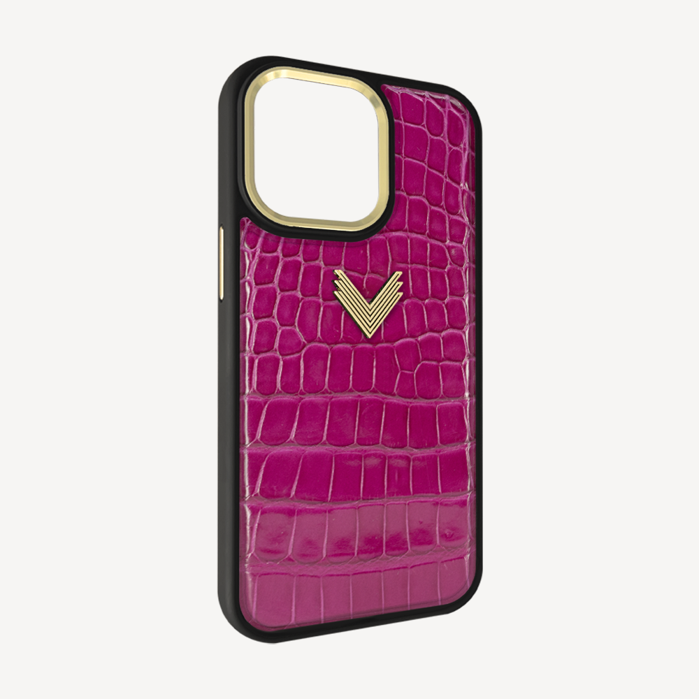 Husa Telefon iPhone 14 Pro, Piele Crocodil, VLogo Antique