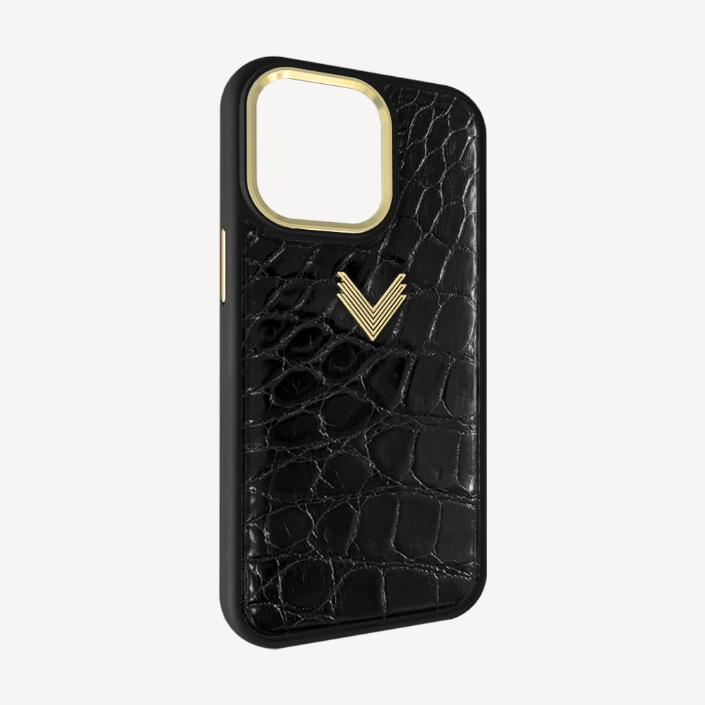 Husa Telefon iPhone 14 Pro Max, Piele Crocodil, VLogo Antique