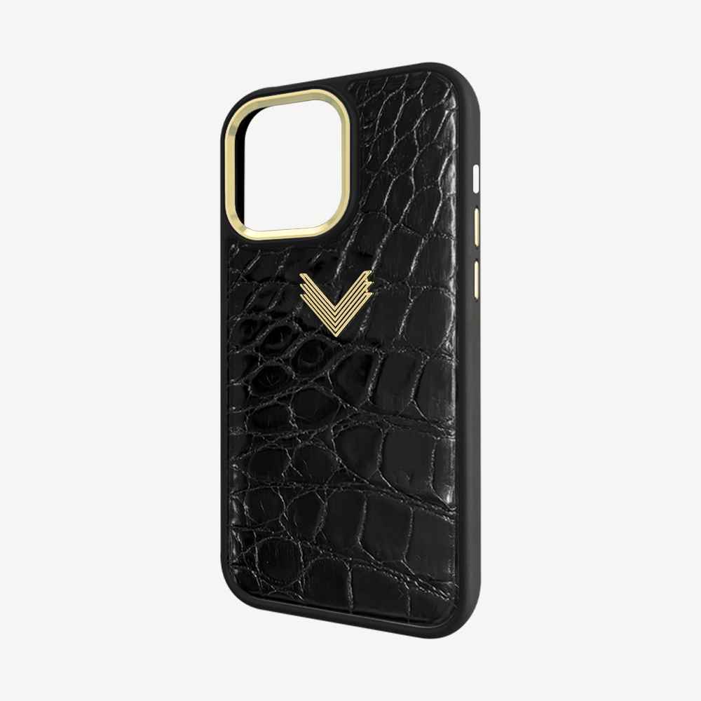 Husa Telefon iPhone 14 Pro, Piele Crocodil, VLogo Antique