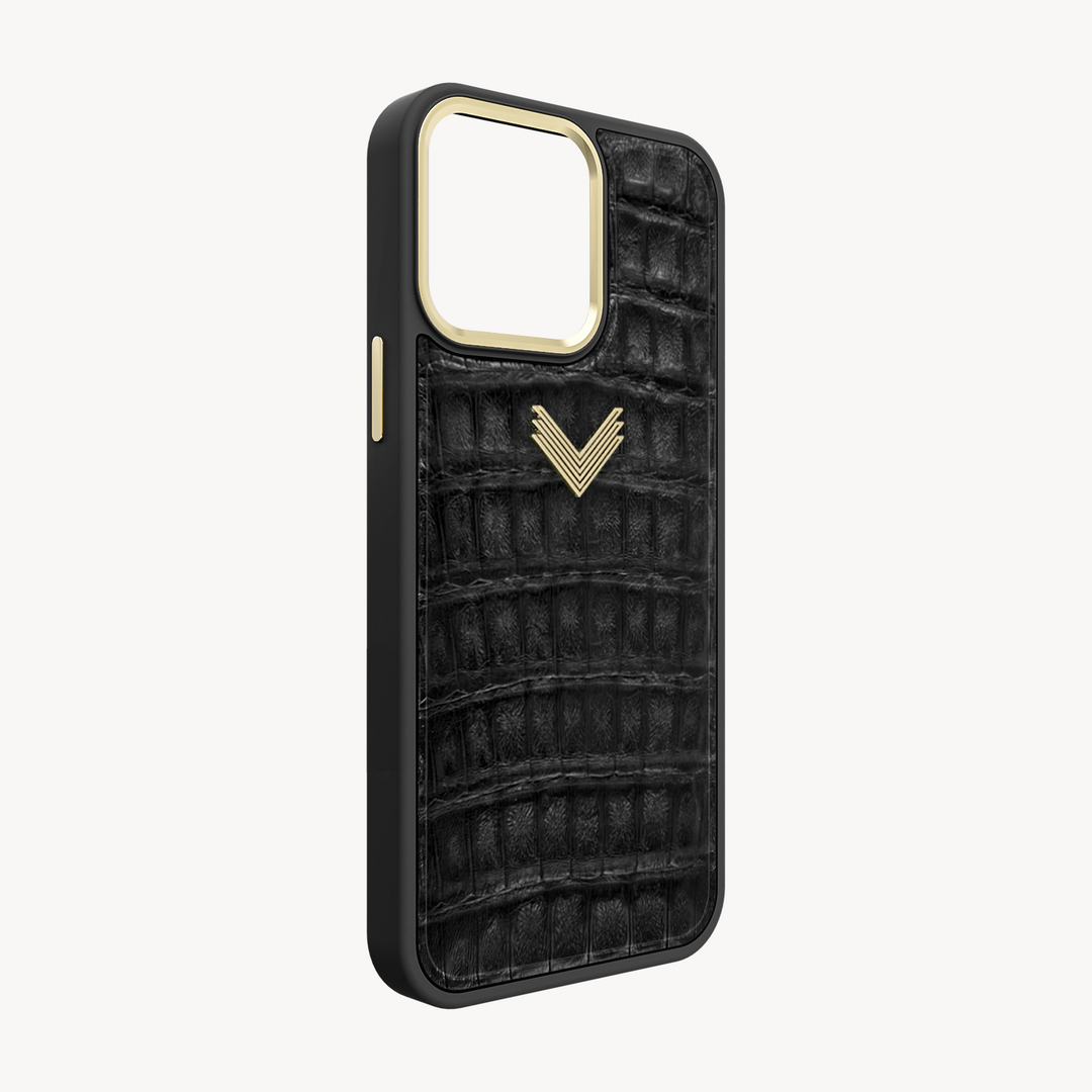 Husa Telefon iPhone 14 Pro Max, Piele Crocodil, VLogo Antique
