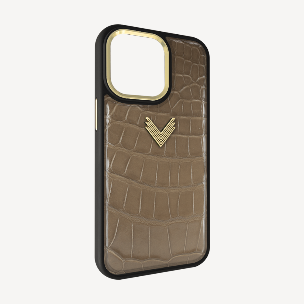 Husa Telefon iPhone 14 Pro, Piele Crocodil, VLogo Antique