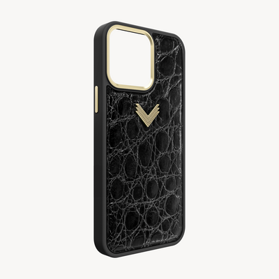 Husa Telefon iPhone 15 Pro, Piele Crocodil, VLogo Antique