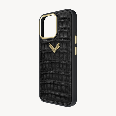 Husa Telefon iPhone 15 Pro, Piele Crocodil, VLogo Antique