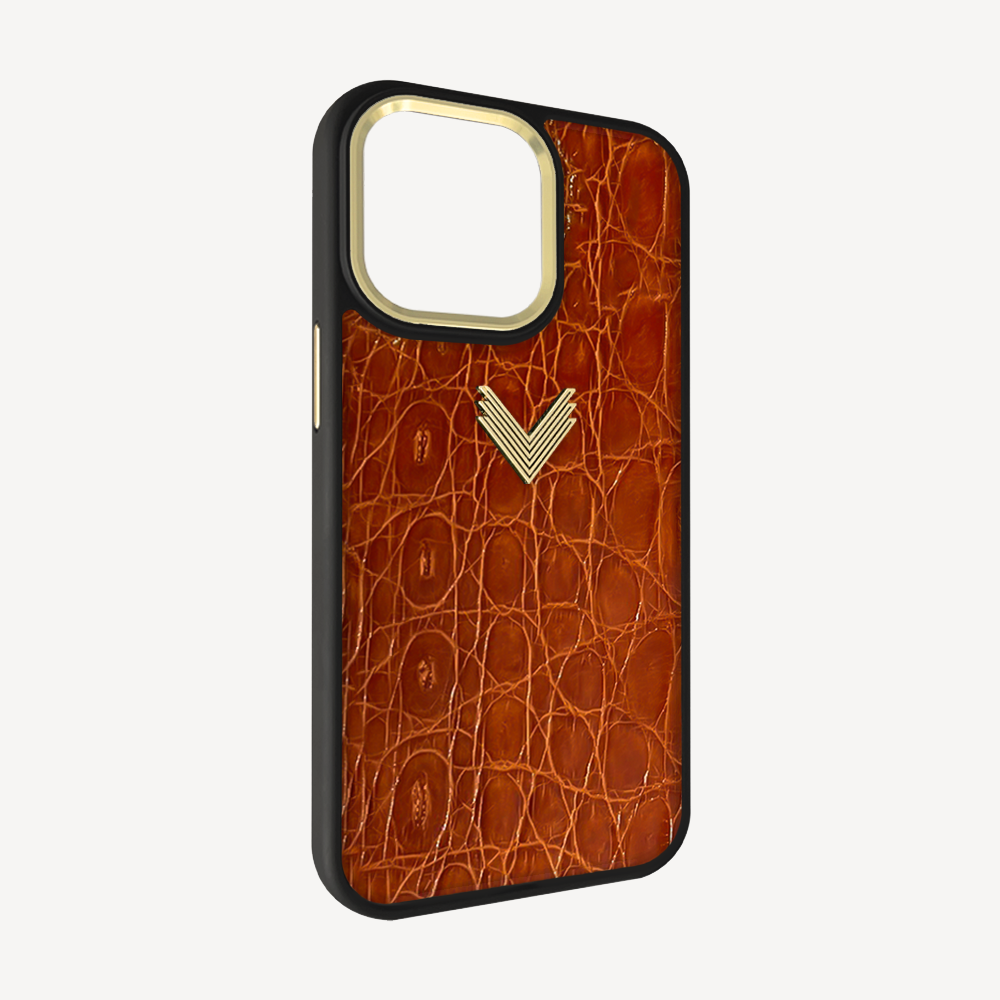 Husa Telefon iPhone 14 Pro Max, Piele Crocodil, VLogo Antique