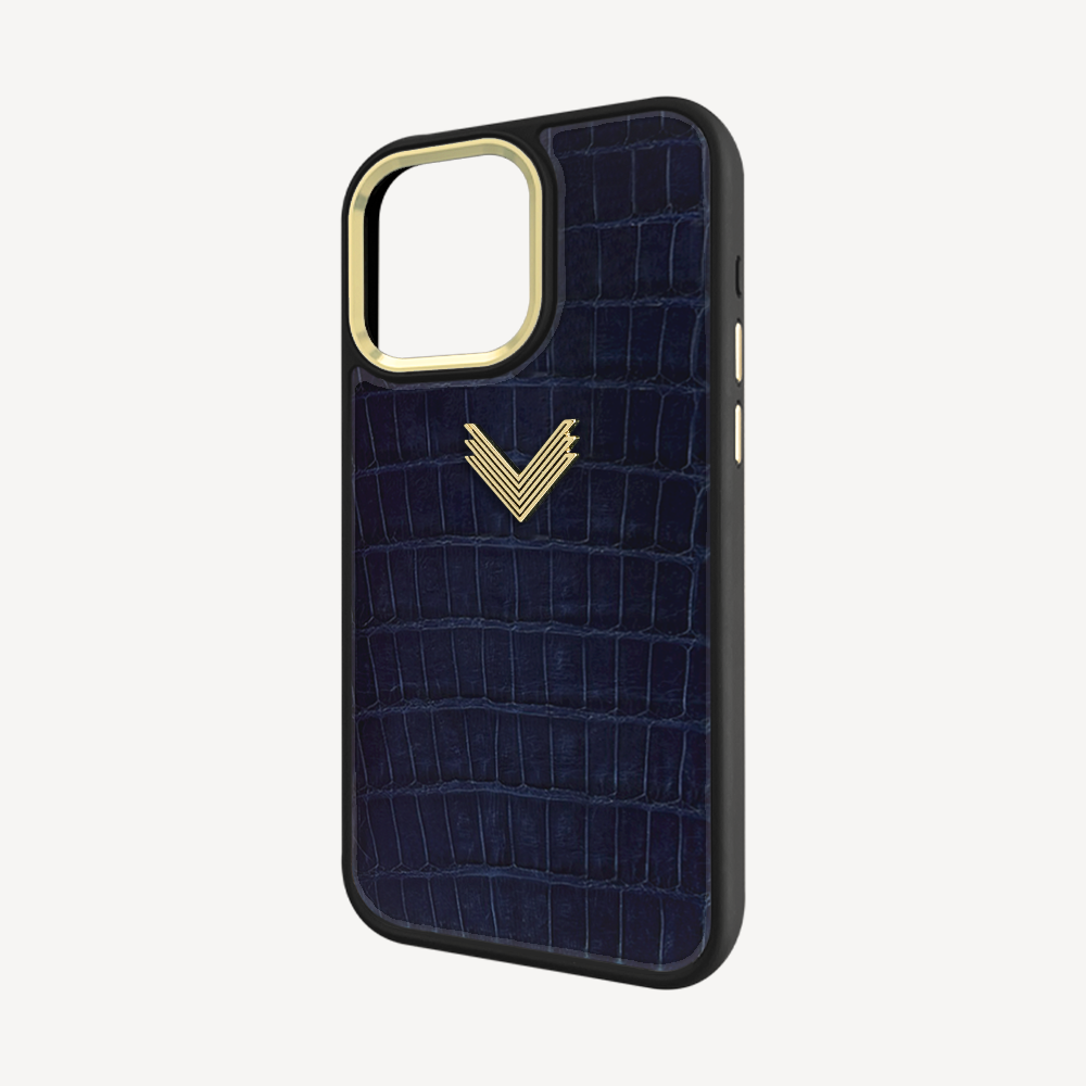 Husa Telefon iPhone 15 Pro Max, Piele Crocodil, VLogo Antique