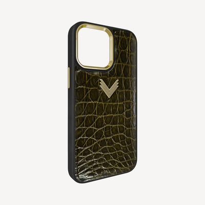 Husa Telefon iPhone 15 Pro Max, Piele Crocodil, VLogo Antique