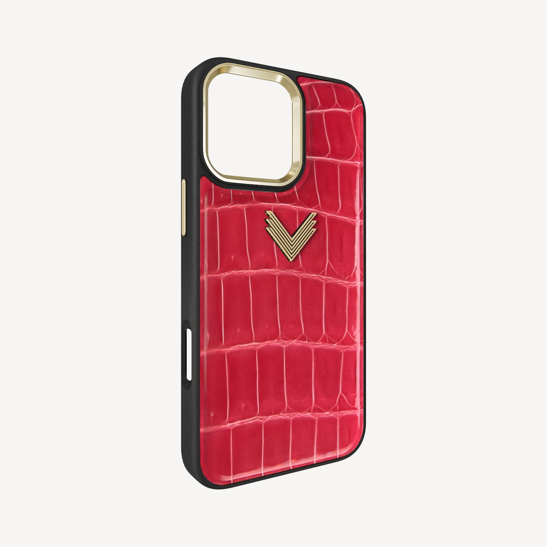 Husa Telefon iPhone 16 Pro, Piele Crocodil, VLogo Antique