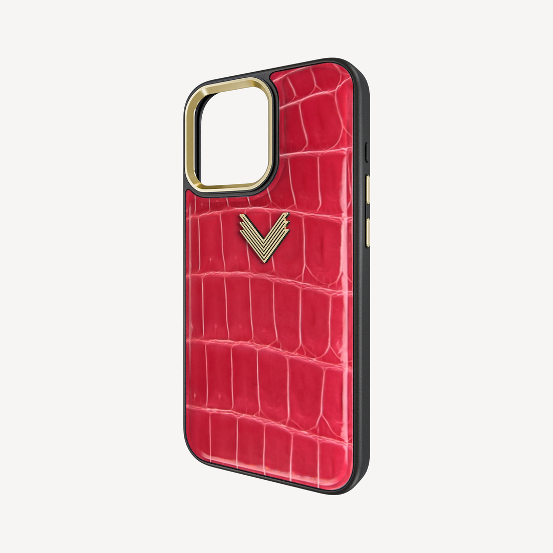Husa Telefon iPhone 16 Pro, Piele Crocodil, VLogo Antique