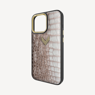 Husa Telefon iPhone 16 Pro, Piele Crocodil, VLogo Antique