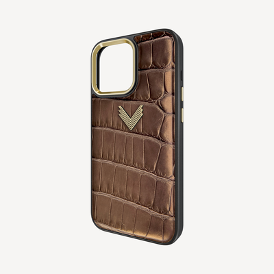 Husa Telefon iPhone 16 Pro, Piele Crocodil, VLogo Antique