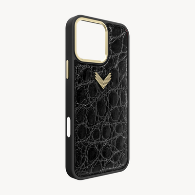 Husa Telefon iPhone 16 Pro, Piele Crocodil, VLogo Antique