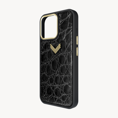 Husa Telefon iPhone 16 Pro, Piele Crocodil, VLogo Antique