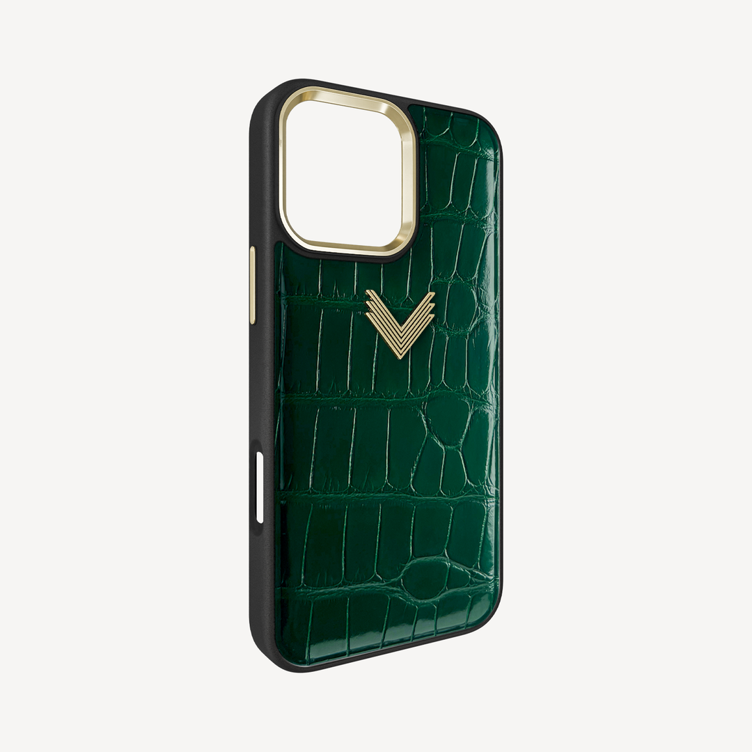 Husa Telefon iPhone 16 Pro Max, Piele Crocodil, VLogo Antique