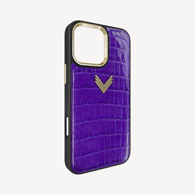 Husa Telefon iPhone 16 Pro Max, Piele Crocodil, VLogo Antique
