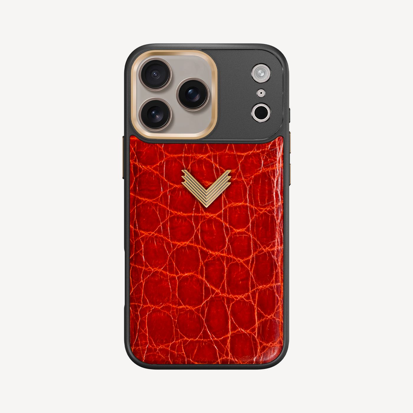 Husa Telefon iPhone 17 Pro, Piele Crocodil, VLogo Antique