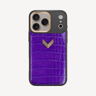 Husa Telefon iPhone 17 Pro Max, Piele Crocodil, VLogo Antique