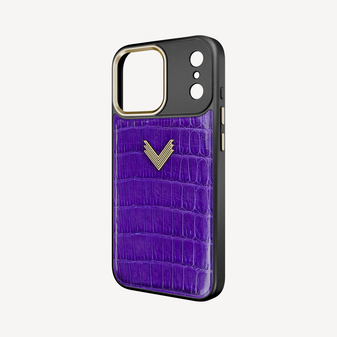 Husa Telefon iPhone 17 Pro Max, Piele Crocodil, VLogo Antique