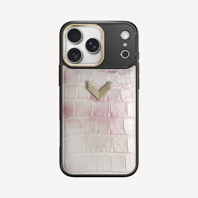 Husa Telefon iPhone 17 Pro Max, Piele Crocodil, VLogo Antique