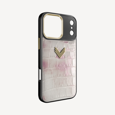 Husa Telefon iPhone 17 Pro Max, Piele Crocodil, VLogo Antique