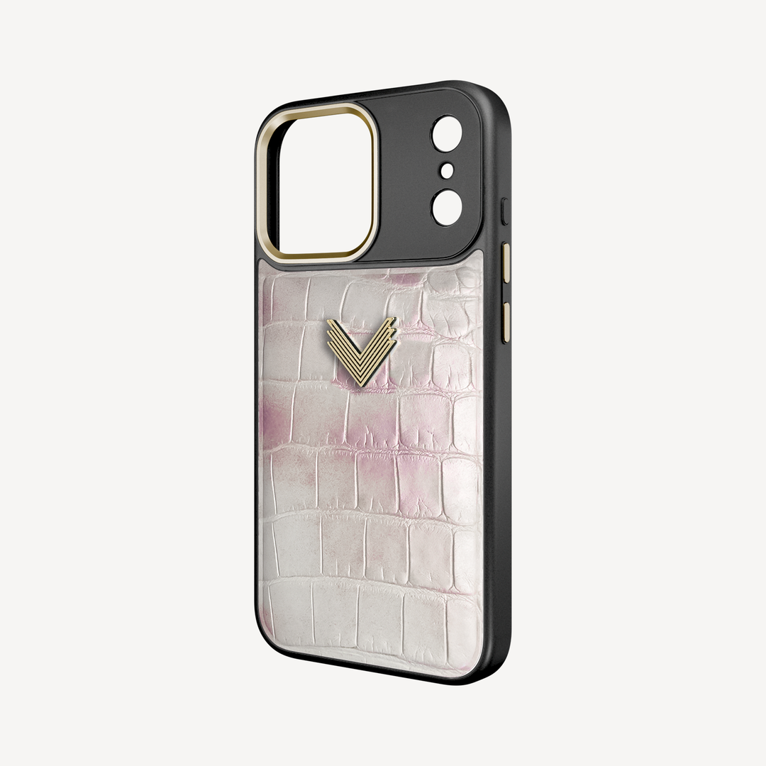 Husa Telefon iPhone 17 Pro Max, Piele Crocodil, VLogo Antique