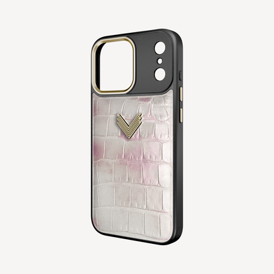Husa Telefon iPhone 17 Pro Max, Piele Crocodil, VLogo Antique
