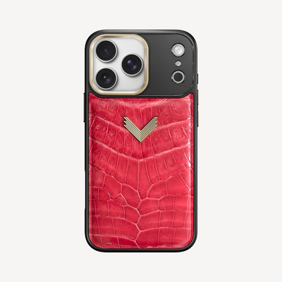 Husa Telefon iPhone 17 Pro Max, Piele Crocodil, VLogo Antique