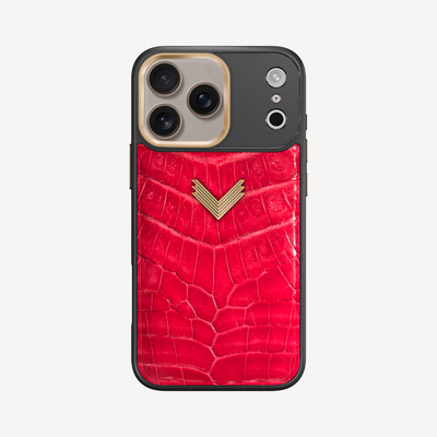 Husa Telefon iPhone 17 Pro, Piele Crocodil, VLogo Antique