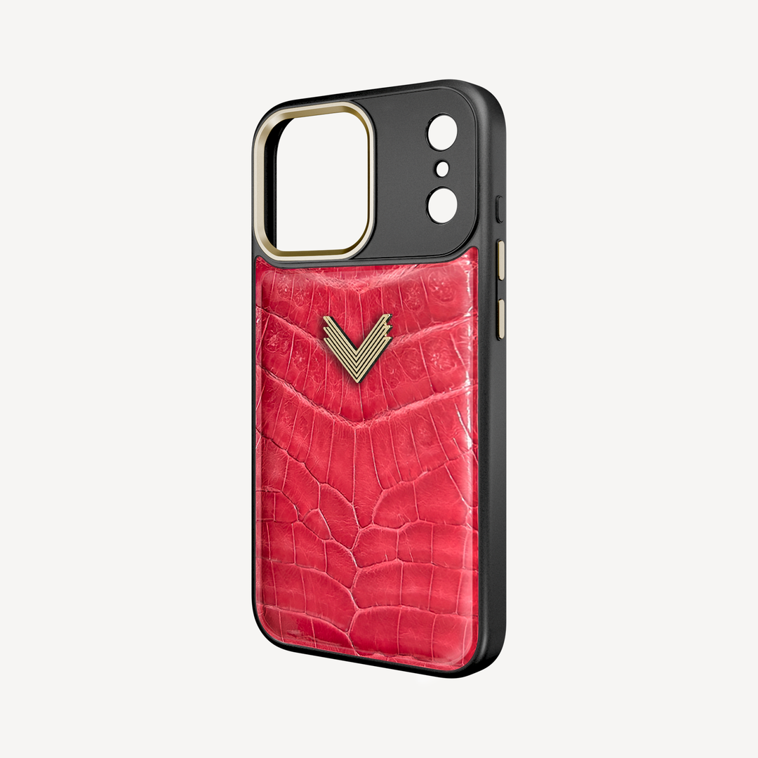 Husa Telefon iPhone 17 Pro Max, Piele Crocodil, VLogo Antique