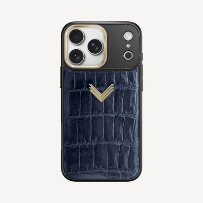 Husa Telefon iPhone 17 Pro Max, Piele Crocodil, VLogo Antique