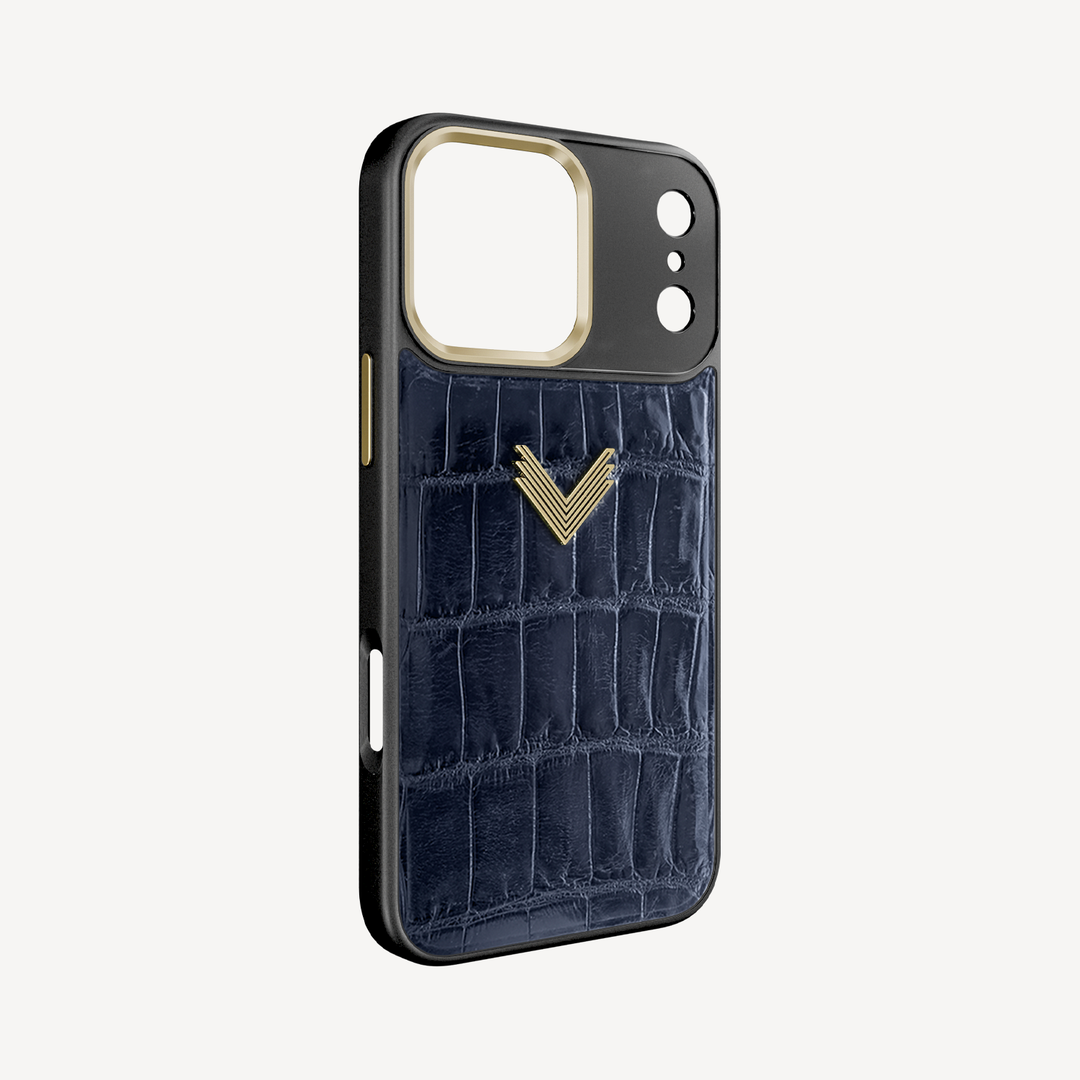 Husa Telefon iPhone 17 Pro Max, Piele Crocodil, VLogo Antique