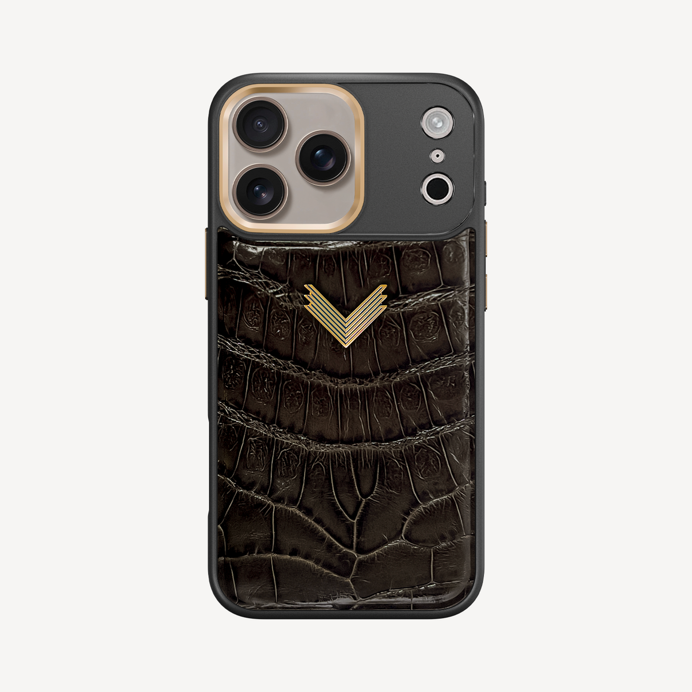 Husa Telefon iPhone 17 Pro, Piele Crocodil, VLogo Antique