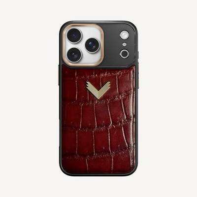 Husa Telefon iPhone 18 Pro, Piele Crocodil, VLogo Antique
