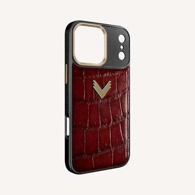 Husa Telefon iPhone 18 Pro, Piele Crocodil, VLogo Antique