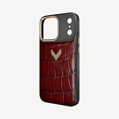 Husa Telefon iPhone 18 Pro, Piele Crocodil, VLogo Antique