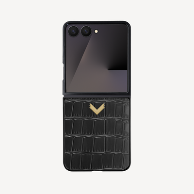 Husa Telefon Samsung Z Flip 7, Piele Vitel, Textura Crocodil