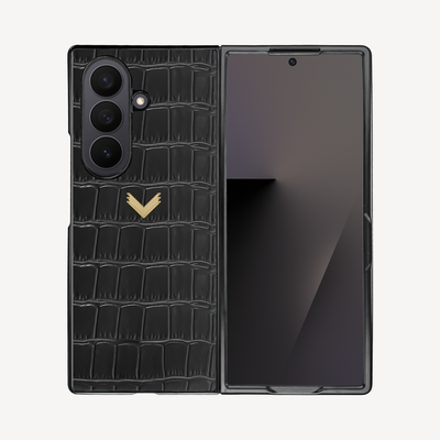 Husa Telefon Samsung Z Fold 7, Piele Vitel, Textura Crocodil