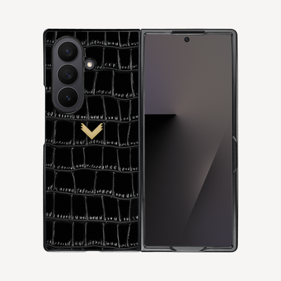 Husa Telefon Samsung Z Fold 7, Piele Vitel, Textura Crocodil