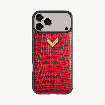 Husa Telefon iPhone 17 Pro Max, Piele Vitel, Textura Lizard