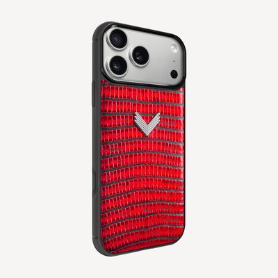 Husa Telefon iPhone 17 Pro Max, Piele Vitel, Textura Lizard