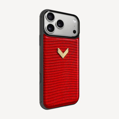 Husa Telefon iPhone 17 Pro Max, Piele Vitel, Textura Lizard