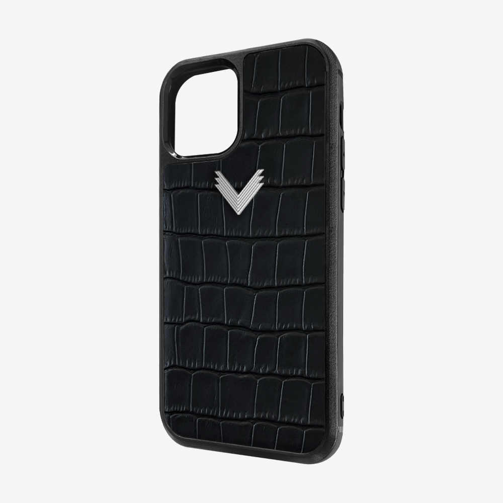 Husa Telefon iPhone 11, Piele Vitel, Textura Crocodil